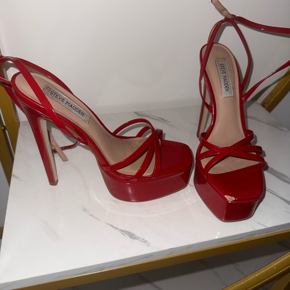 Steve Madden Bold Red Platform Heels